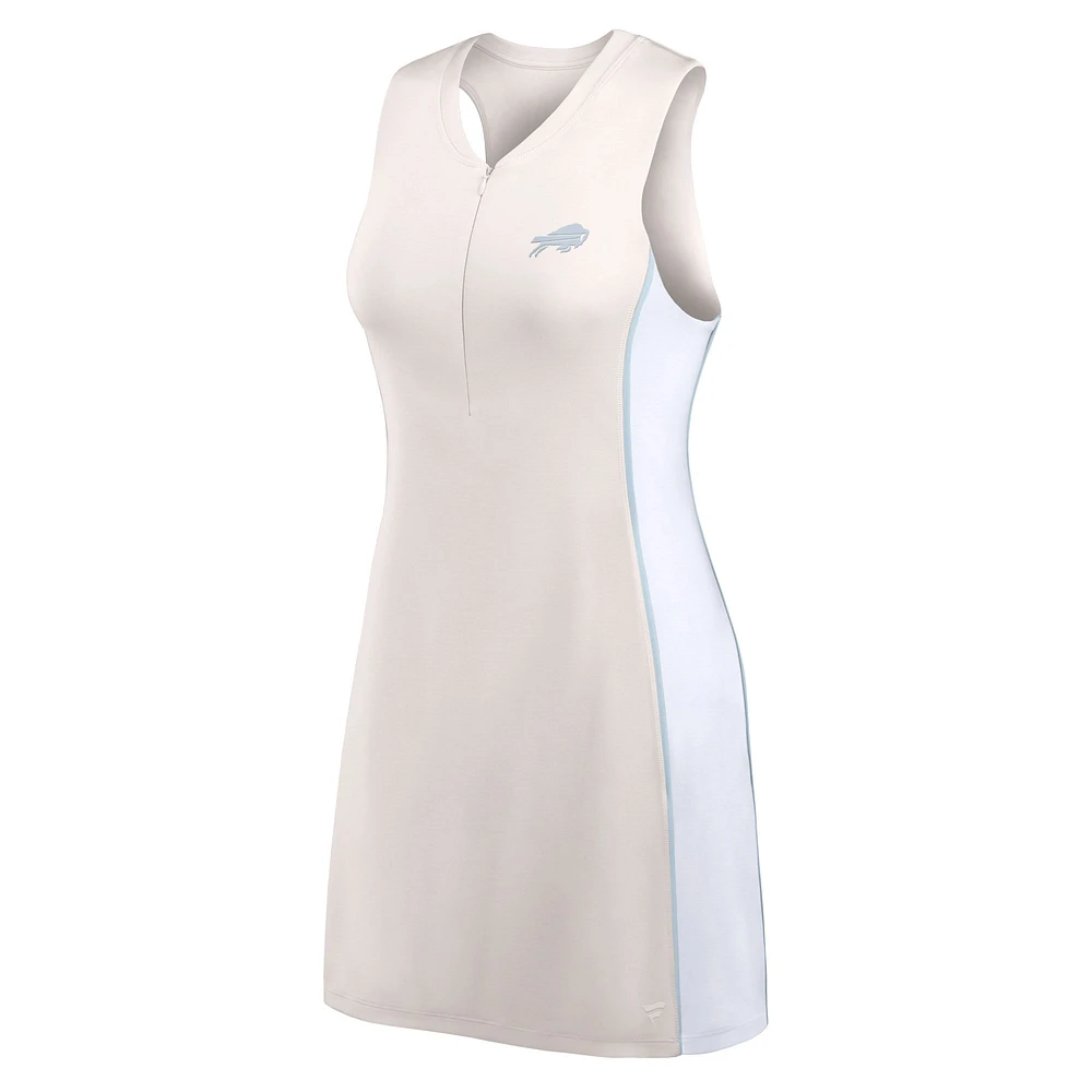 Women's Fanatics Cream Buffalo Bills Studio Boost Athletic Half-Zip Dress