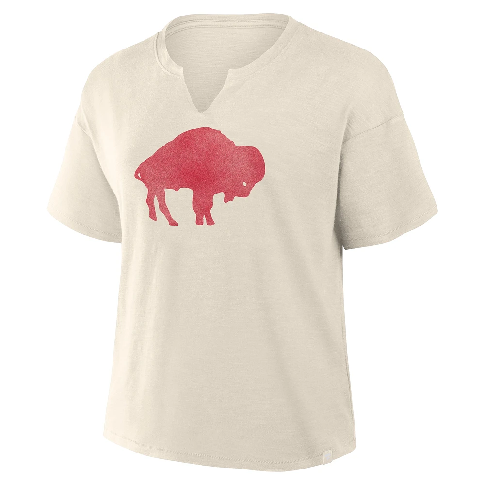 Women's Fanatics Cream Buffalo Bills Trick Play Slub Boxy T-Shirt
