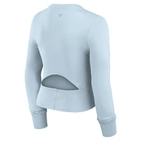 Women's Fanatics Light Blue Buffalo Bills Studio Fitted Long Sleeve Gym Top