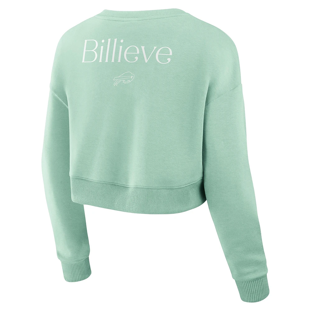 Sweat-shirt court Fanatics Mint Buffalo Bills Studio Tri-Blend pour femme