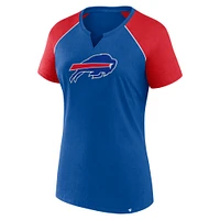 T-shirt raglan pailleté pour femme Fanatics Royal/Red Buffalo Bills