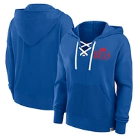 Sweat à capuche lacets pour femme Fanatics Royal Buffalo Bills Blitz Left