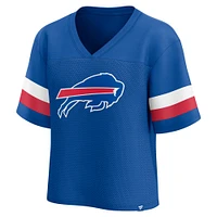 Women's Fanatics  Royal Buffalo Bills Established Jersey Cropped V-Neck T-Shirt