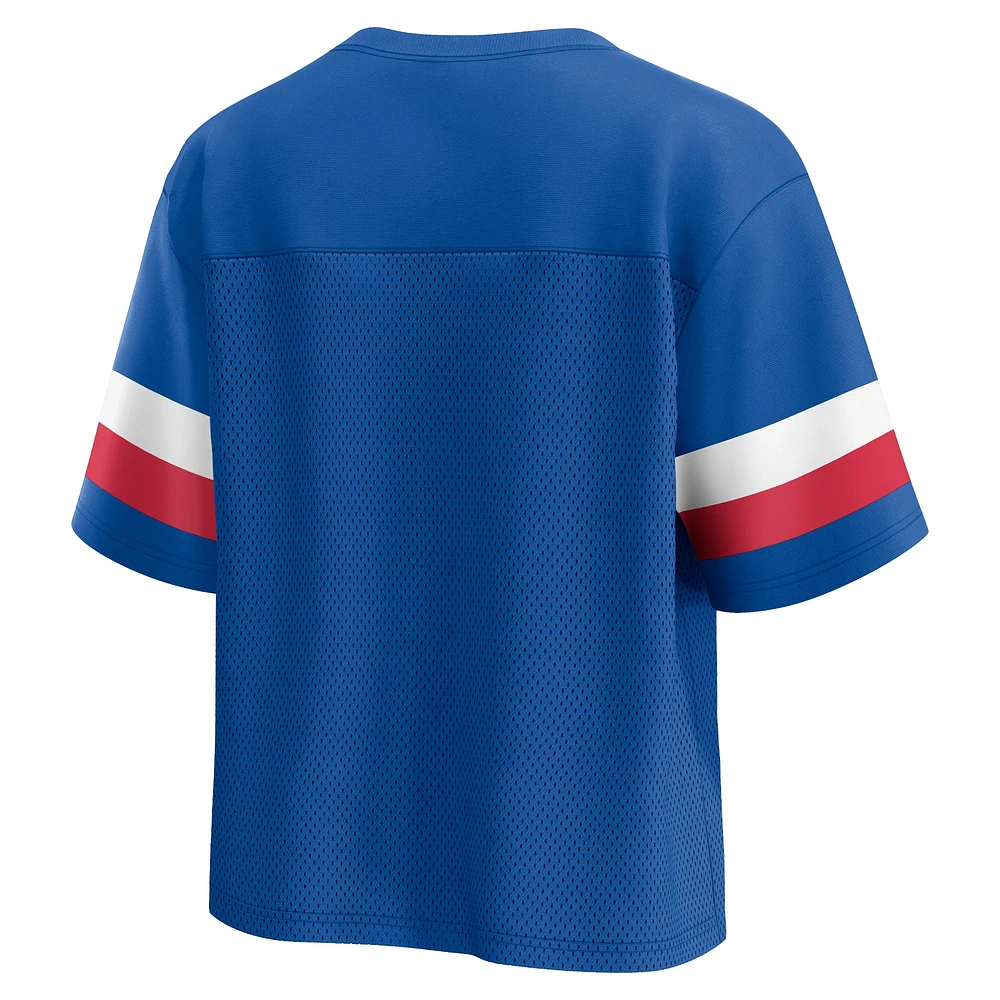 T-shirt court à col en V jersey Fanatics Royal Buffalo Bills établi pour femmes