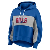 Women's Fanatics  Royal Buffalo Bills Filled Stat Sheet Lighweight Modest Crop Hoodie