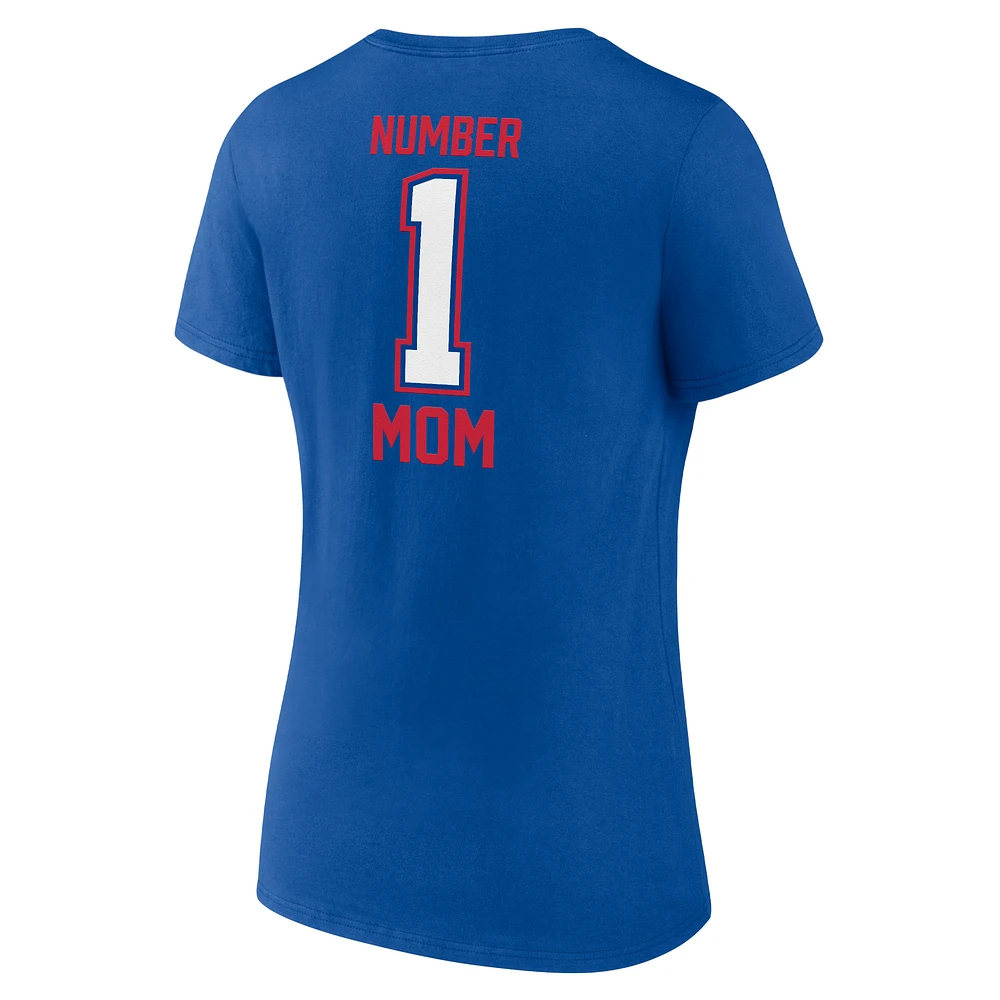 T-shirt à col en V pour la fête des mères Fanatics Royal Buffalo Bills femmes