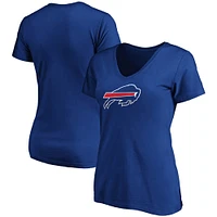 T-shirt à col en V avec logo principal Fanatics Royal Buffalo Bills pour femmes