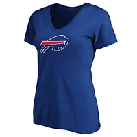 T-shirt à col en V avec logo principal Fanatics Royal Buffalo Bills pour femmes