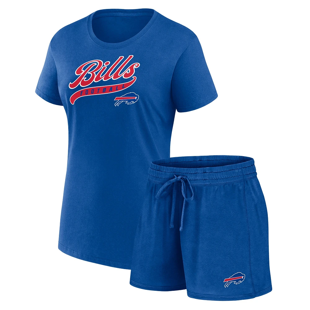 Women's Fanatics Royal Buffalo Bills Start to Finish T-Shirt & Shorts Combo Pack