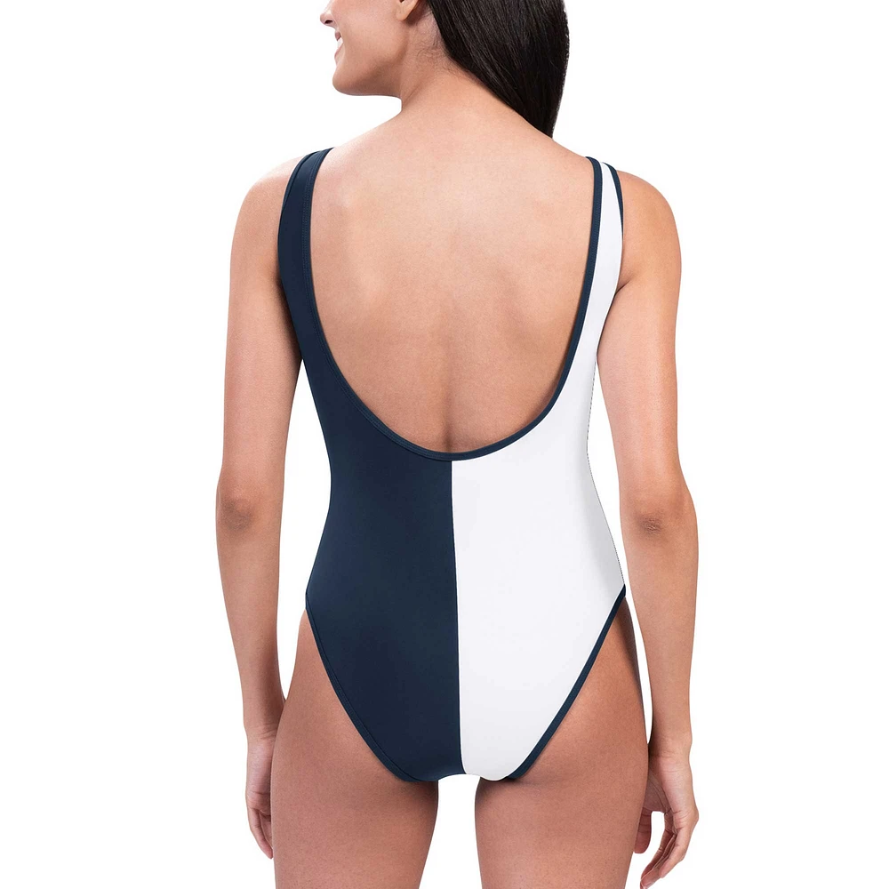 Maillot de bain une pièce G-III 4Her par Carl Banks pour femmes, bleu marine/blanc, Buffalo Bills Last Stand