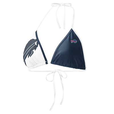 Haut de bikini pour femme G-III 4Her by Carl Banks bleu marine/blanc Buffalo Bills Play Action