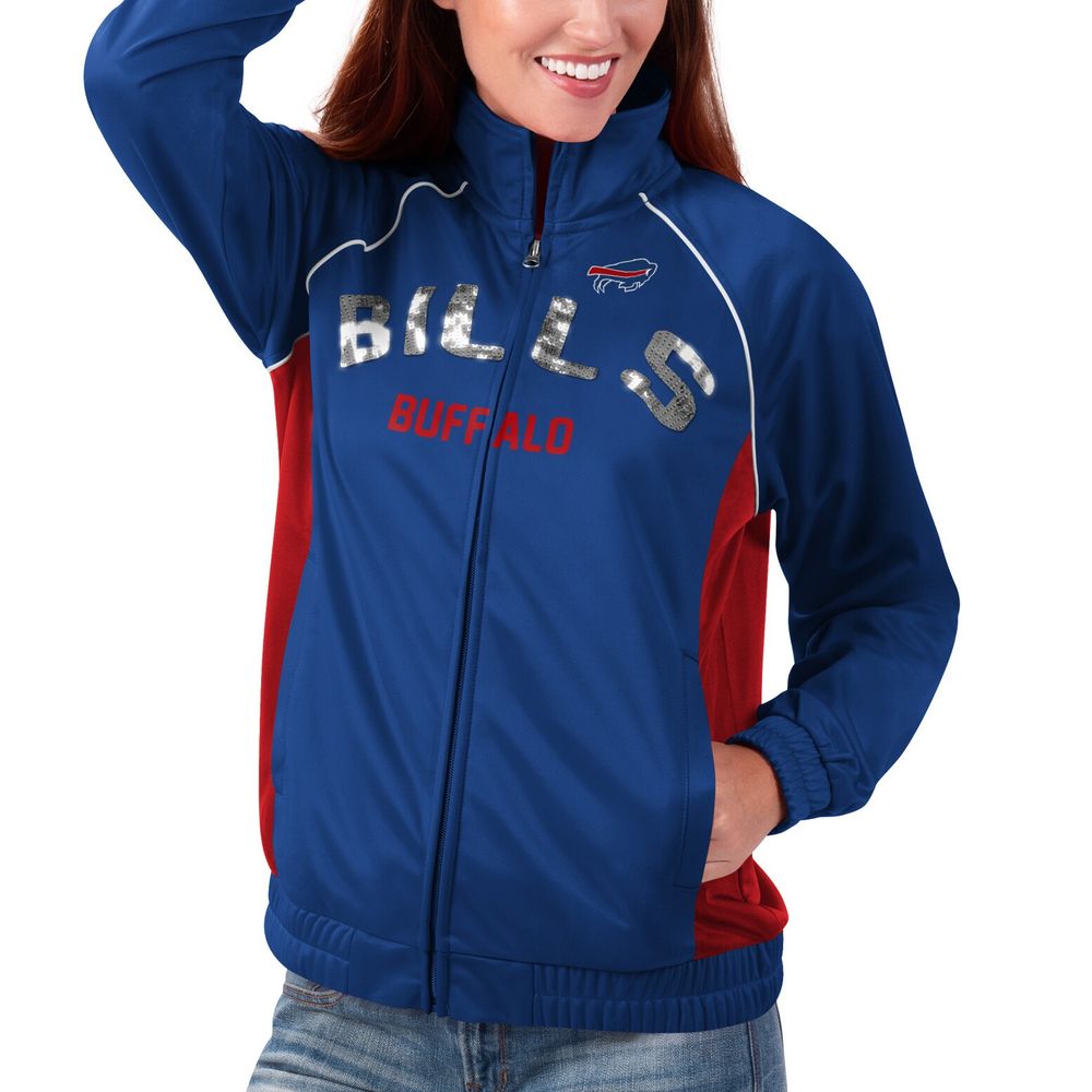 Women's G-III 4Her by Carl Banks Royal Buffalo Bills Backfield Raglan - Full-Zip Track Jacket