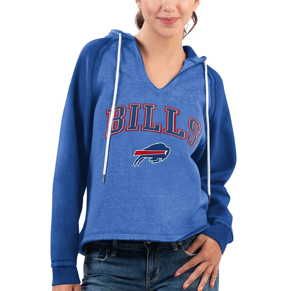 Women's G-III 4Her by Carl Banks Royal Buffalo Bills Hat Trick V-Neck Pullover Hoodie