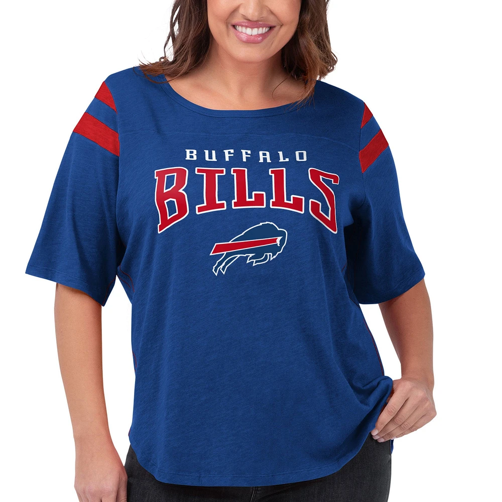 Women's G-III 4Her by Carl Banks Royal Buffalo Bills Plus Linebacker T-Shirt