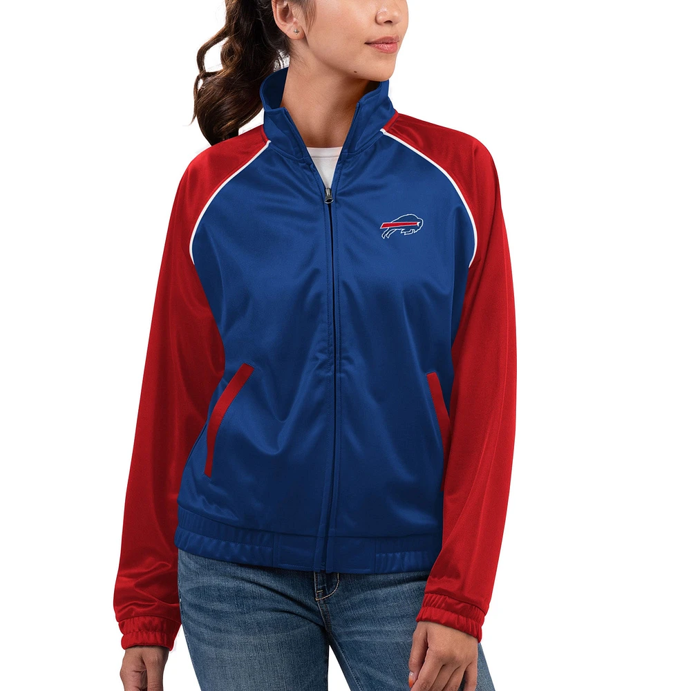 Veste de survêtement entièrement zippée G-III 4Her par Carl Banks pour femmes Royal Buffalo Bills Showup Fashion Dolman