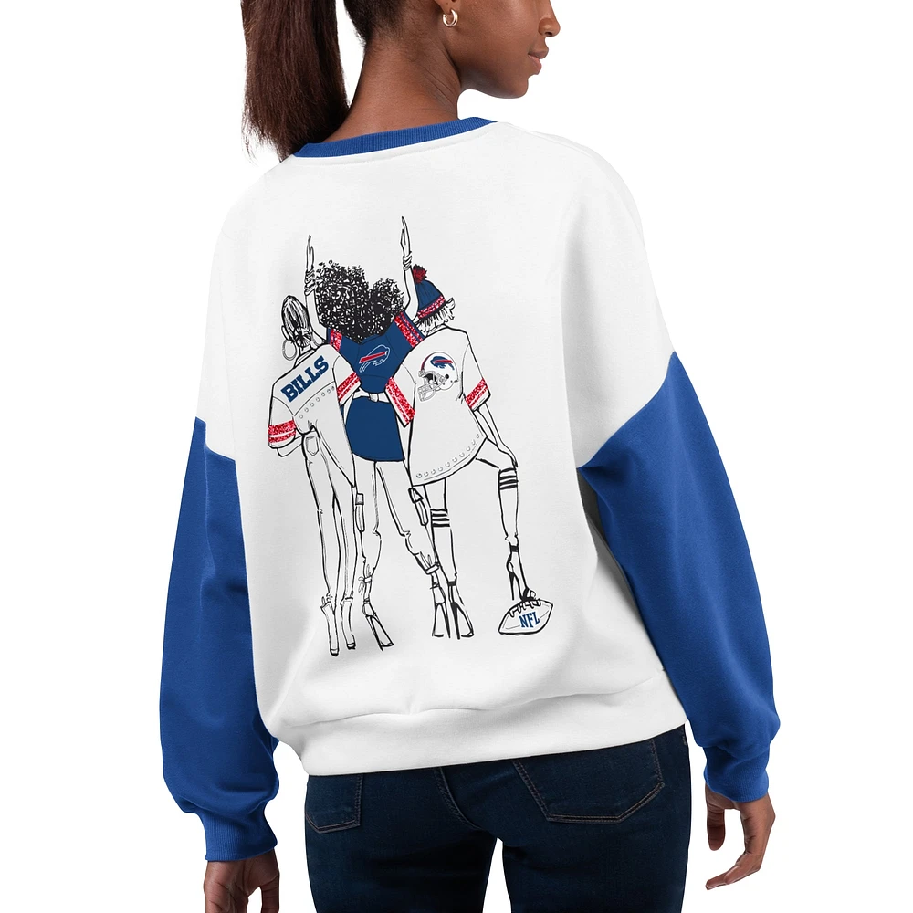 Women's G-III 4Her by Carl Banks White Buffalo Bills A-Game Pullover Sweatshirt