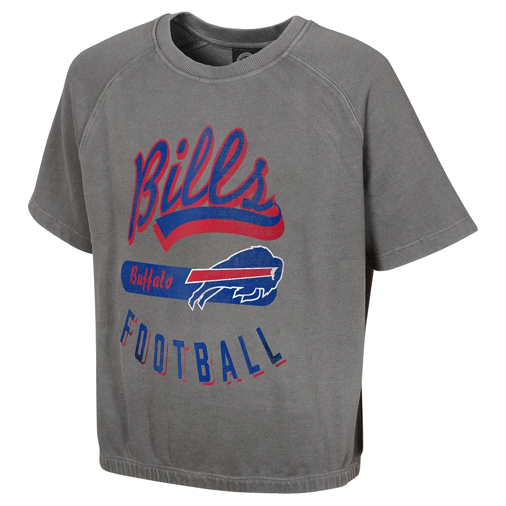 Women's  Gray Buffalo Bills Mineral Wash Short Sleeve Top