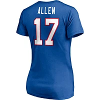 Women's Josh Allen Royal Buffalo Bills Player Icon Name & Number V-Neck T-Shirt