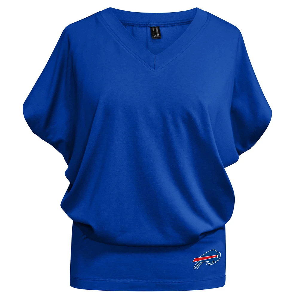 Kiya Tomlin Royal Buffalo Bills Blousy T-shirt à col en V pour femme