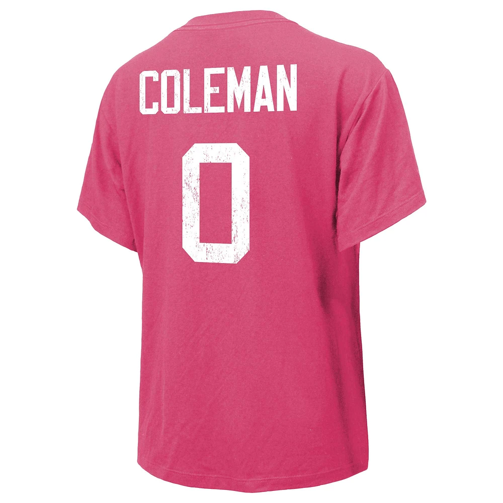 Women's Majestic Threads Keon Coleman Pink Buffalo Bills Name & Number T-Shirt