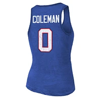 Women's Majestic Threads Keon Coleman Royal Buffalo Bills Name & Number Tri-Blend Scoop Neck Tank Top