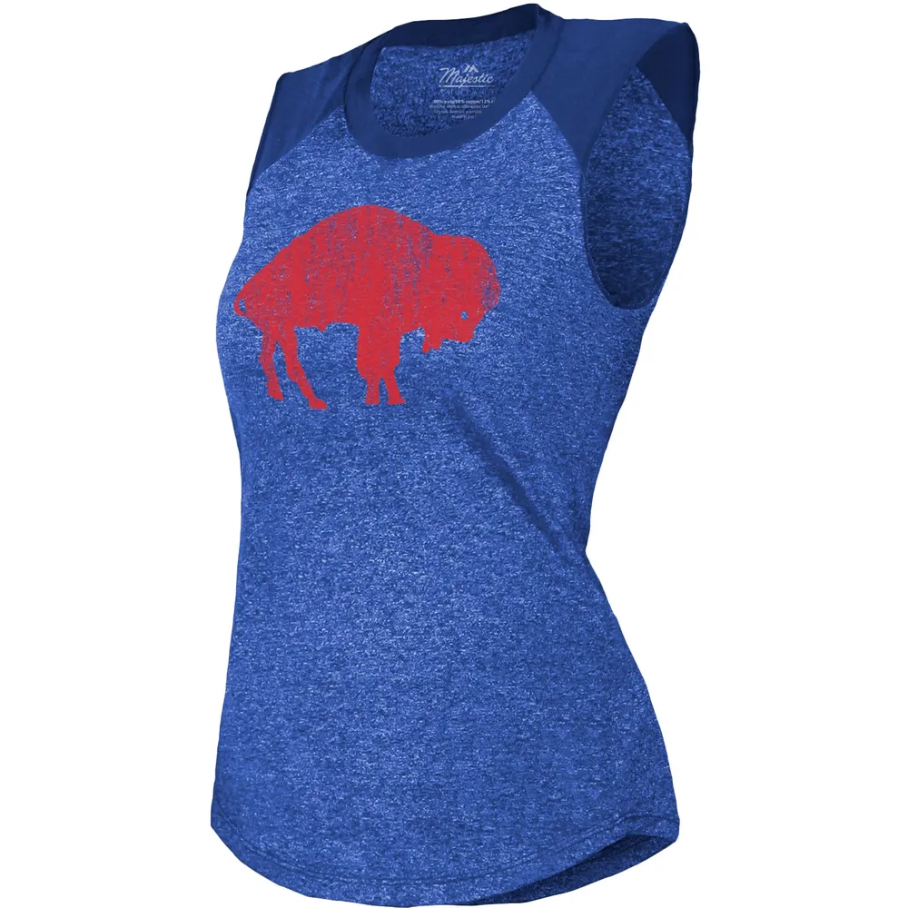 Lids Buffalo Bills Majestic Threads Women's Retro Tri-Blend Raglan