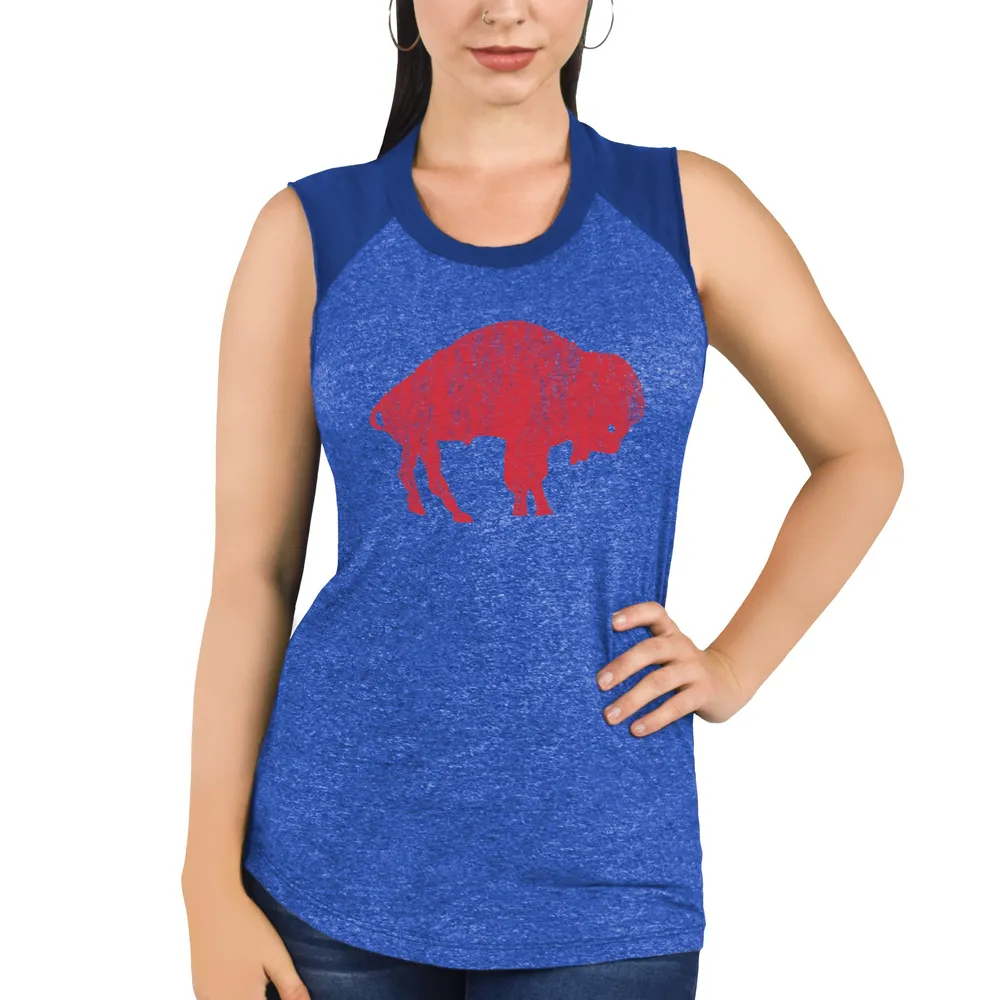 Majestic Threads Women's Majestic Threads Royal Buffalo Bills Retro  Tri-Blend Raglan Muscle Tank Top