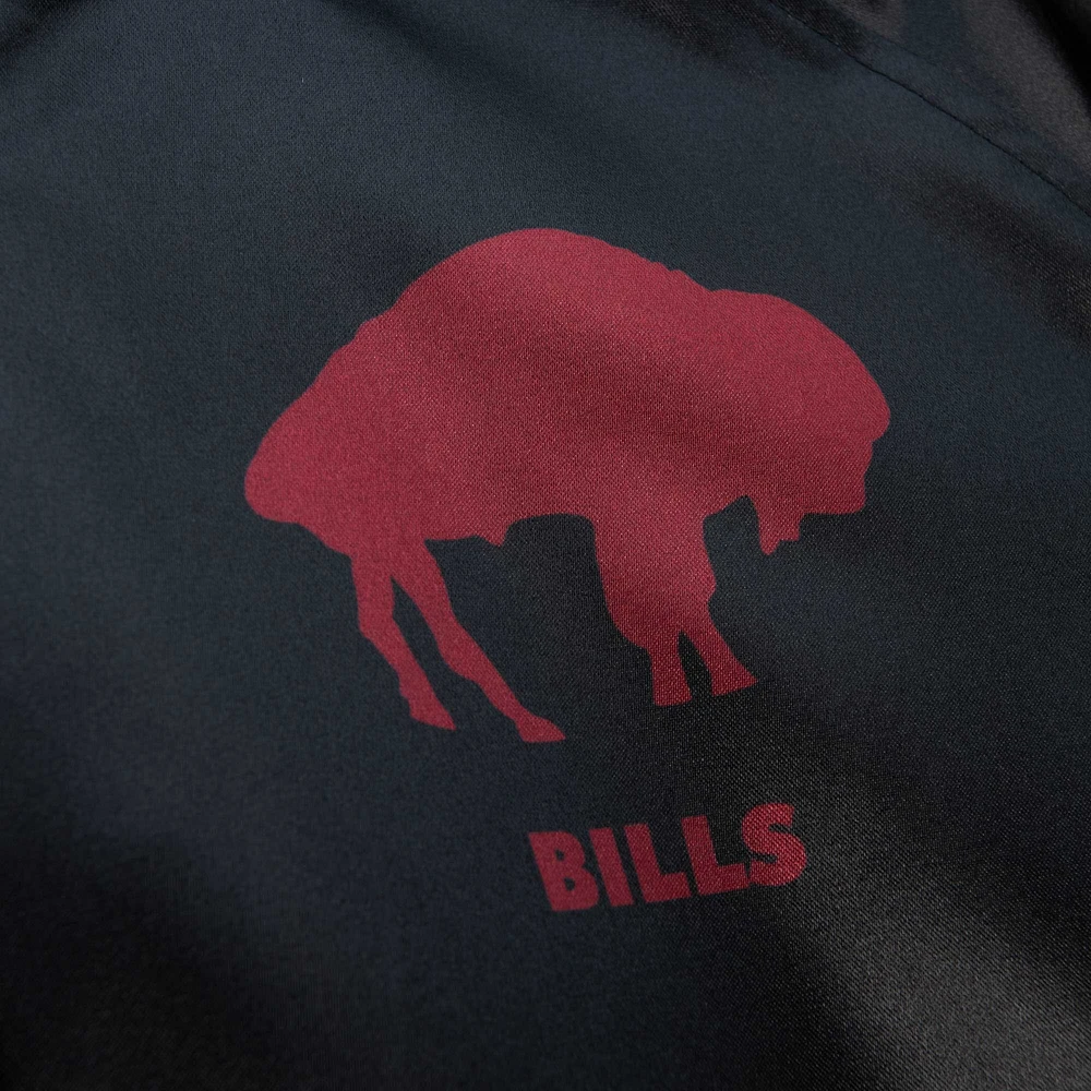 Veste noire à bouton-pression en satin raglan Buffalo Bills Mitchell & Ness pour femme