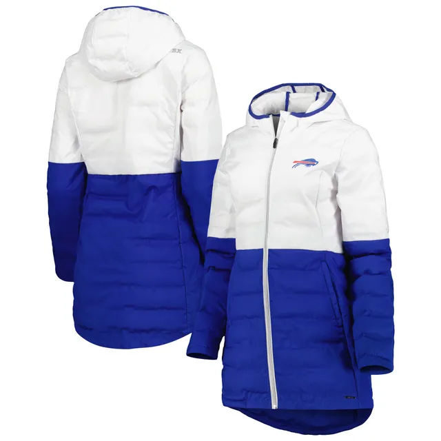 Women's MSX by Michael Strahan White/Navy Dallas Cowboys Willow Quilted  Hoodie Full-Zip Jacket