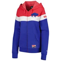 Buffalo Bills New Era Women's Throwback Colorblock Full-Zip Hoodie