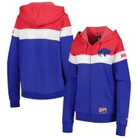 Buffalo Bills New Era Throwback Colorblocked Pullover Hoodie - Red/Royal