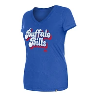 T-shirt à col en V bas New Era Royal Buffalo Bills pour femmes