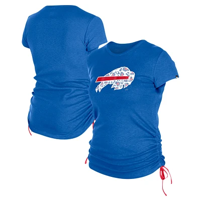 T-shirt froncé sur le côté Royal Buffalo Bills New Era pour femme