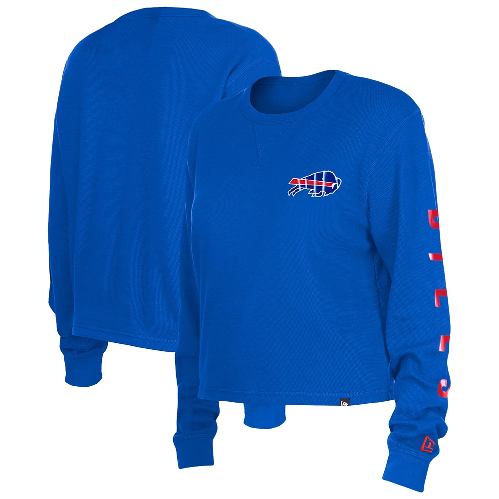 Women's New Era  Royal Buffalo Bills Thermal Crop Long Sleeve T-Shirt