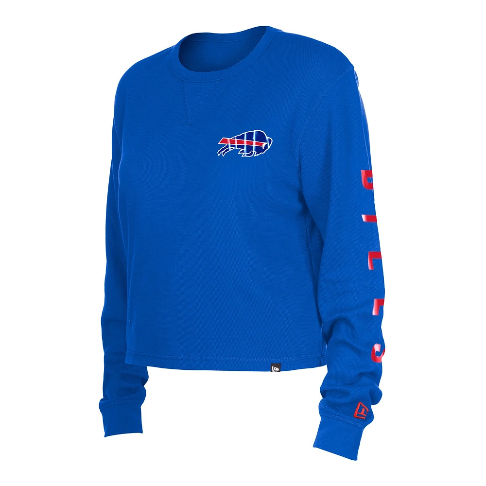 Women's New Era  Royal Buffalo Bills Thermal Crop Long Sleeve T-Shirt