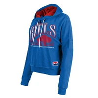 Sweat à capuche enfiler imprimé rétro Royal Buffalo Bills de New Era pour femme