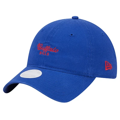 Casquette réglable New Era Royal Buffalo Bills Throwback Delicate 9TWENTY pour femme