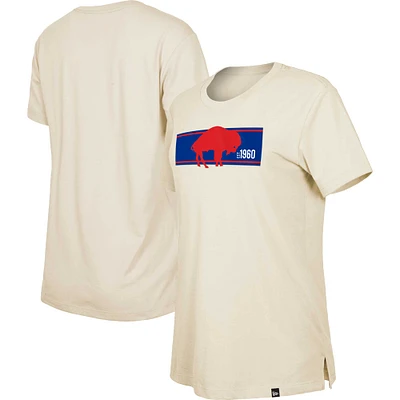 T-shirt pour femme New Era crème Buffalo Bills Third Down Historic