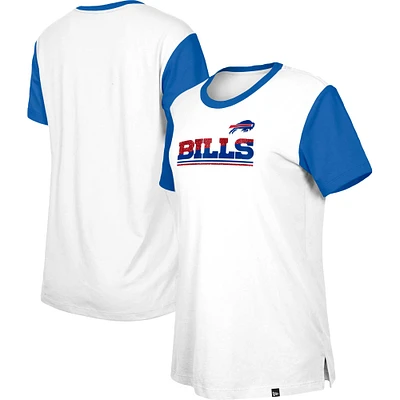 T-shirt pour femme New Era blanc/royal Buffalo Bills Third Down Colorblock