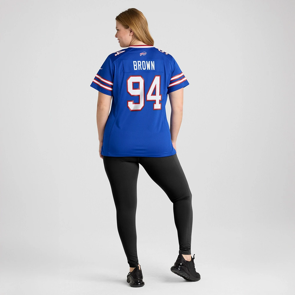 Maillot de match Nike Andrew Brown Royal Buffalo Bills pour femme