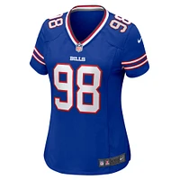 Maillot de match l'équipe Nike Austin Johnson Royal Buffalo Bills pour femme