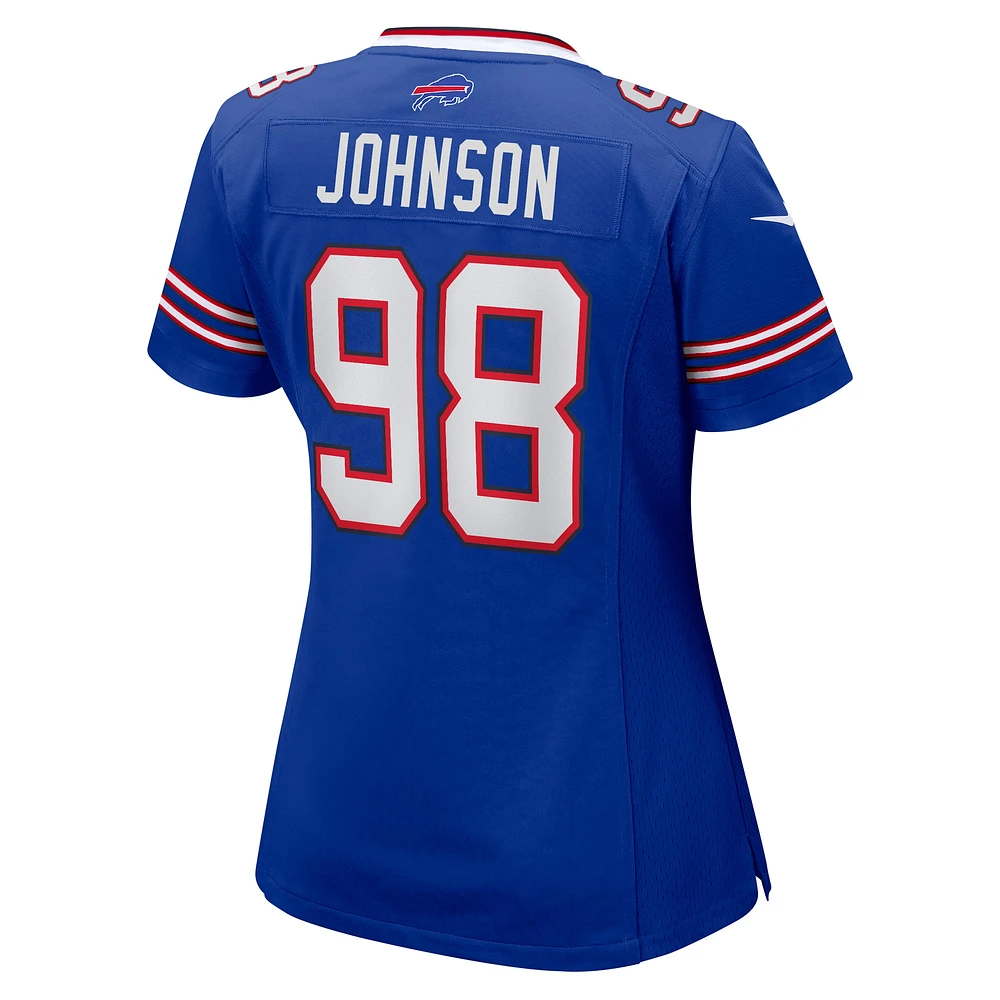 Maillot de match l'équipe Nike Austin Johnson Royal Buffalo Bills pour femme