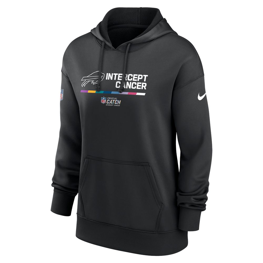 Women's Nike Black Buffalo Bills 2022 NFL Crucial Catch - Therma Performance Pullover Hoodie