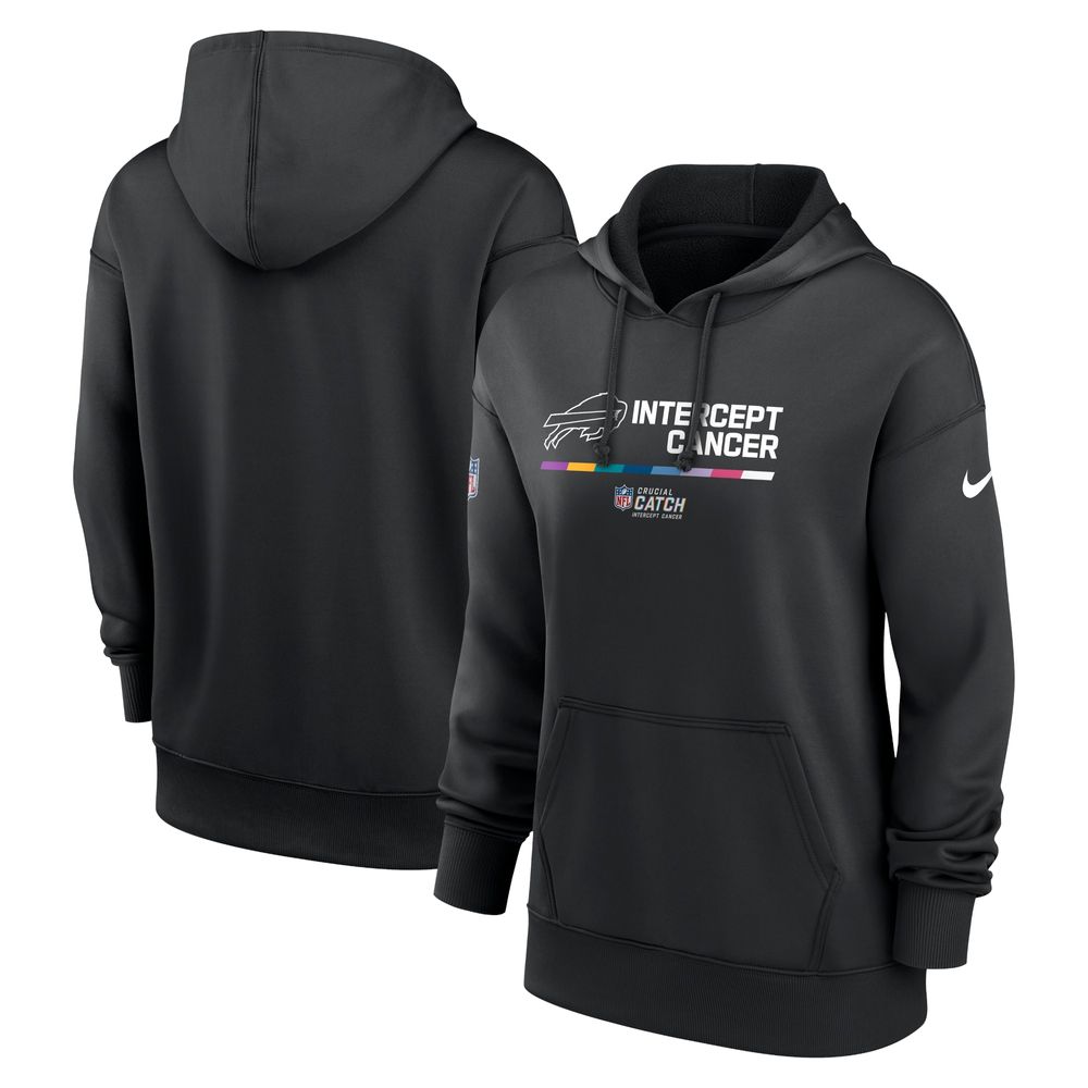 Women's Nike Black Buffalo Bills 2022 NFL Crucial Catch - Therma Performance Pullover Hoodie