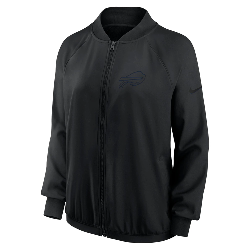 Veste zippée raglan noire pour femme Nike Buffalo Bills