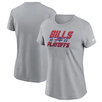 T-shirt emblématique Nike gris Buffalo Bills 2023 NFL Playoffs pour femme