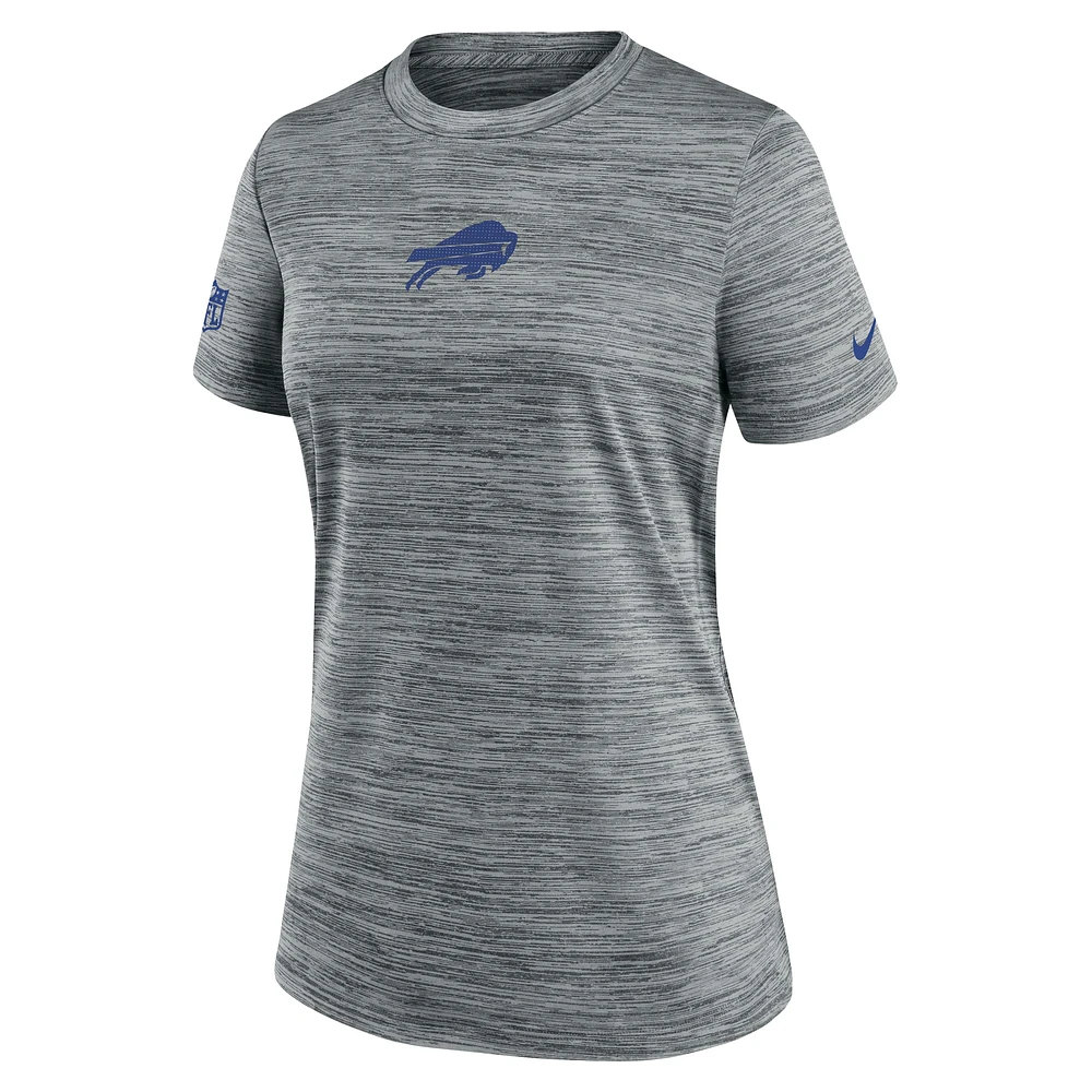 Women's Nike Gray Buffalo Bills Sideline Velocity Performance T-Shirt