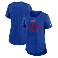 Women's Nike Heather Royal Buffalo Bills Strong Safety Tri-Blend T-Shirt