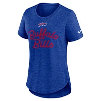 Women's Nike Heather Royal Buffalo Bills Strong Safety Tri-Blend T-Shirt