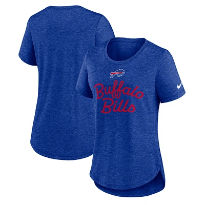 Women's Nike Heather Royal Buffalo Bills Strong Safety Tri-Blend T-Shirt